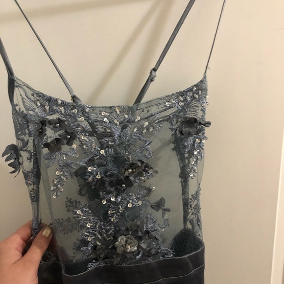 Mesh floral top, satin skirt bottom! - Picture 5 of 7